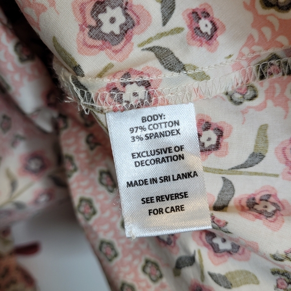 Spartina Joni Tie Front Top XXL Pink Floral - Picture 8 of 9